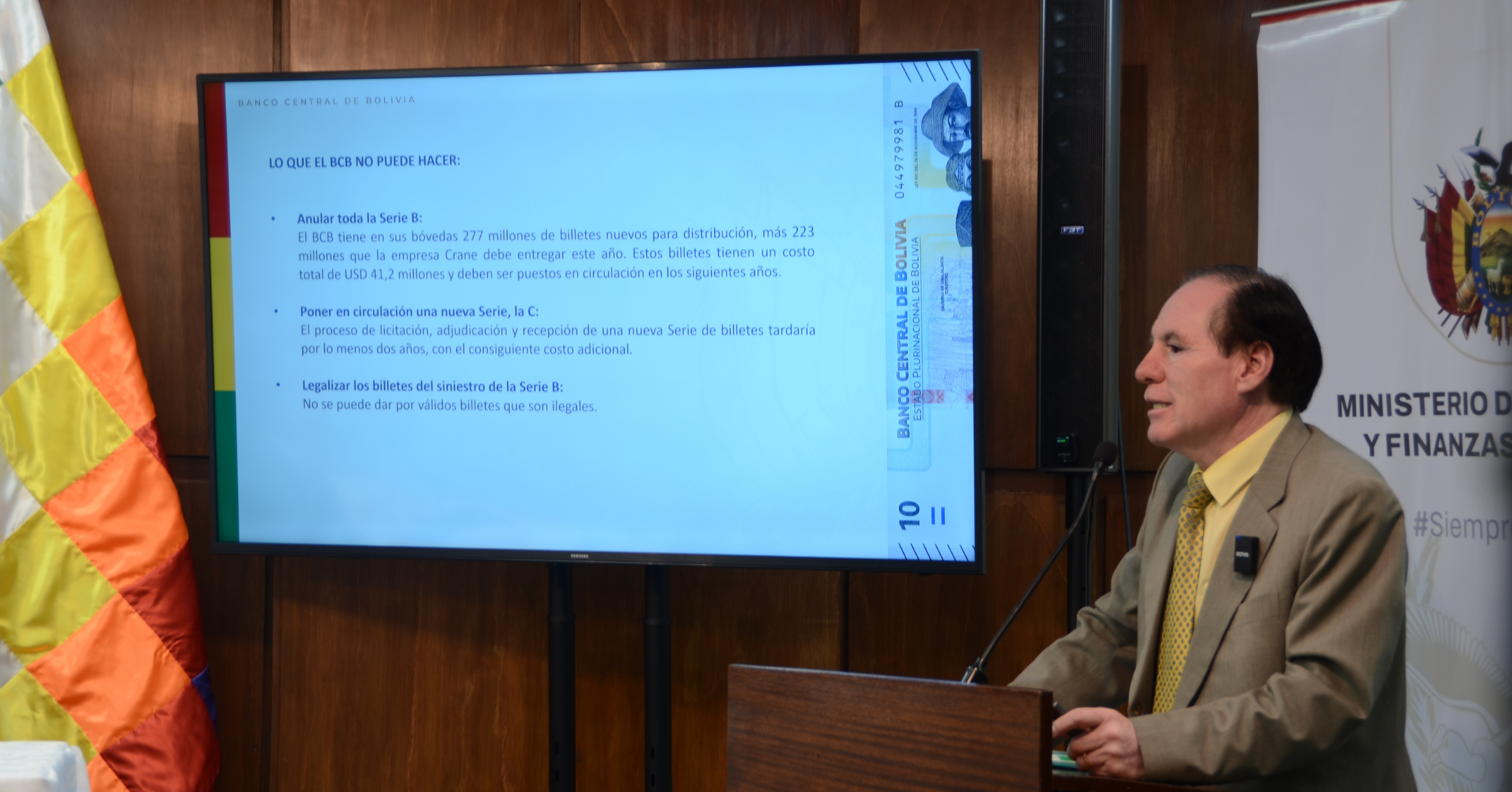 BCB anuncia el canje opcional de billetes de la Serie B