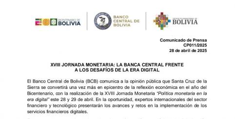 XVIII JORNADA MONETARIA: LA BANCA CENTRAL FRENTE  A LOS DESAFÍOS DE LA ERA DIGITAL