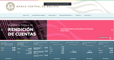 BCB PRESENTA SU NUEVA PÁGINA WEB CON INFORMACIÓN TRANSPARENTE Y ACTUALIZADA